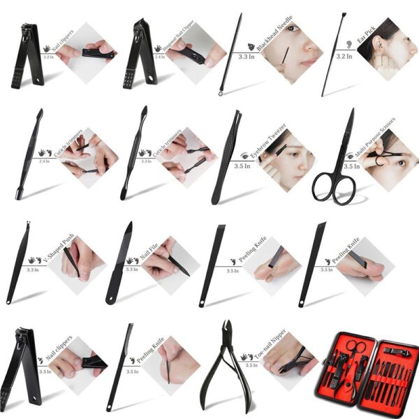 Keiby Citom Stainless Steel Nail Clipper Kit,  Manicure & Pedicure, Set of 15pcs - Image 5